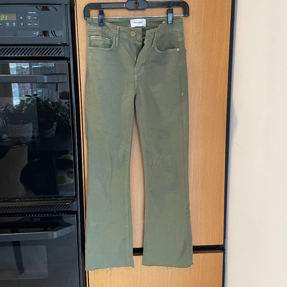 Frame Le Crop Mini Boot Olive denim